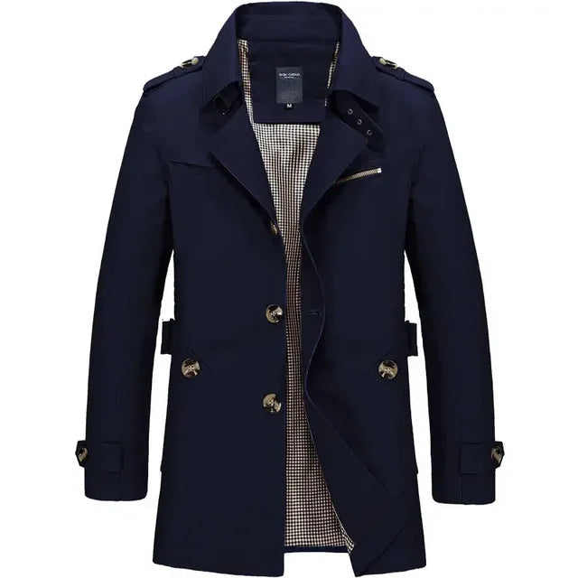 Slim Fit Double-Breasted Trench Coat for Men | Adrian