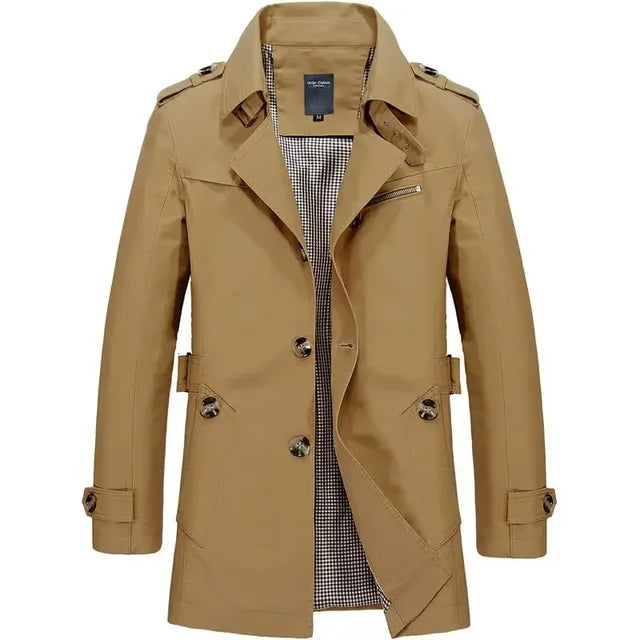 Slim Fit Double-Breasted Trench Coat for Men | Adrian