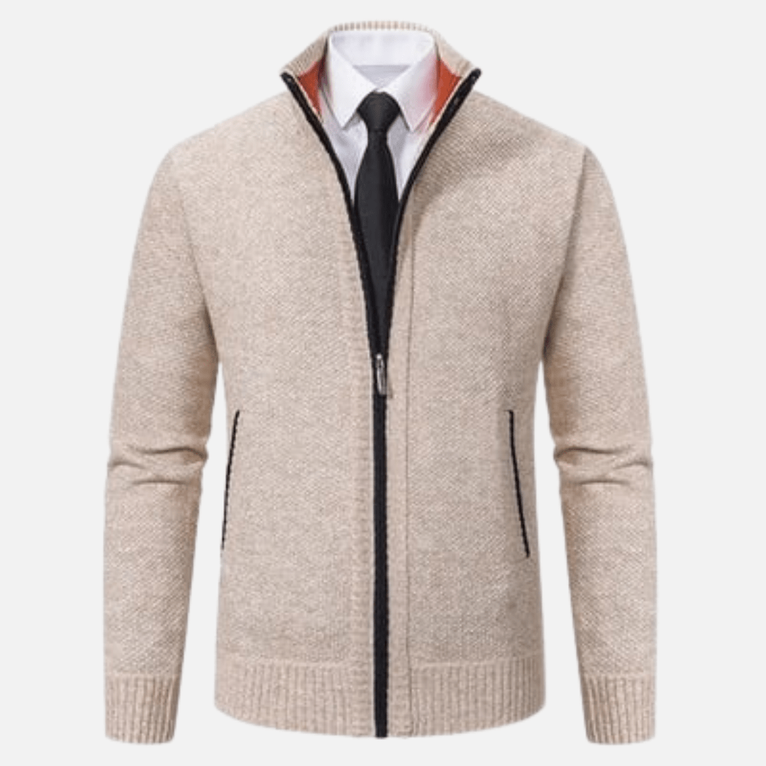 Smart Casual Knit Zip-Up Cardigan Jacket for Men | Josh