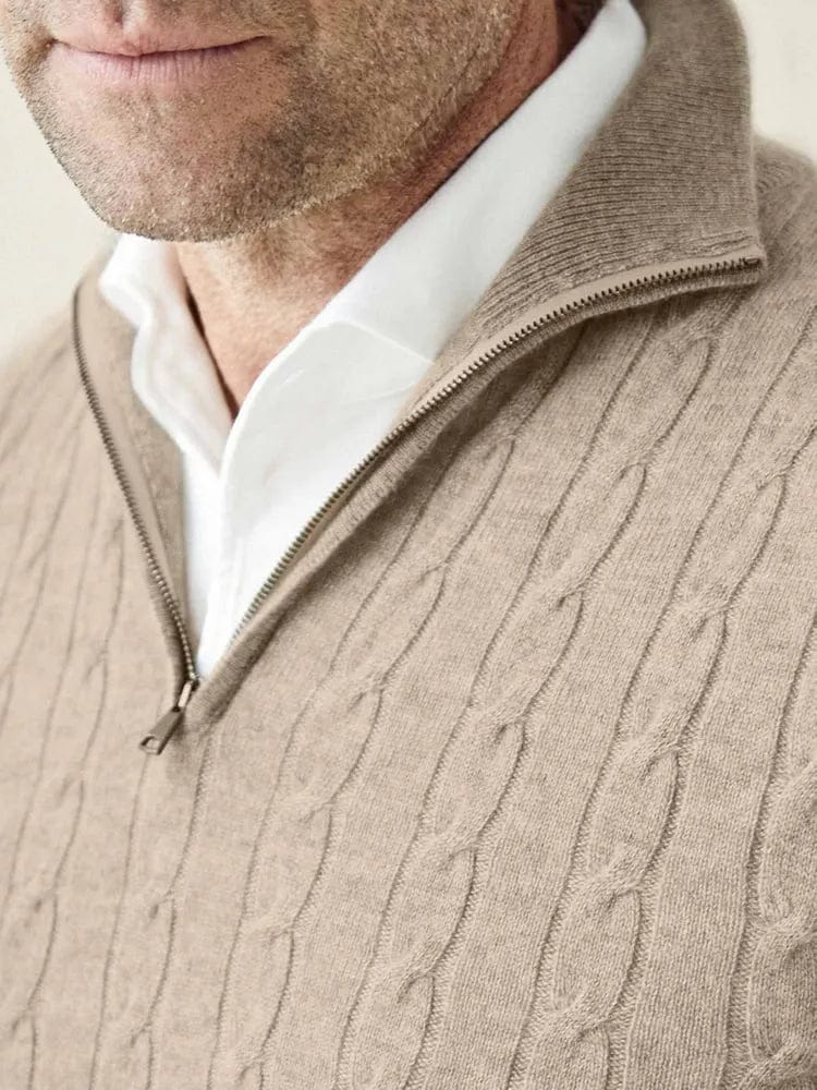Stylish Half Zip Cable Knit Sweater for Men | Ricardo