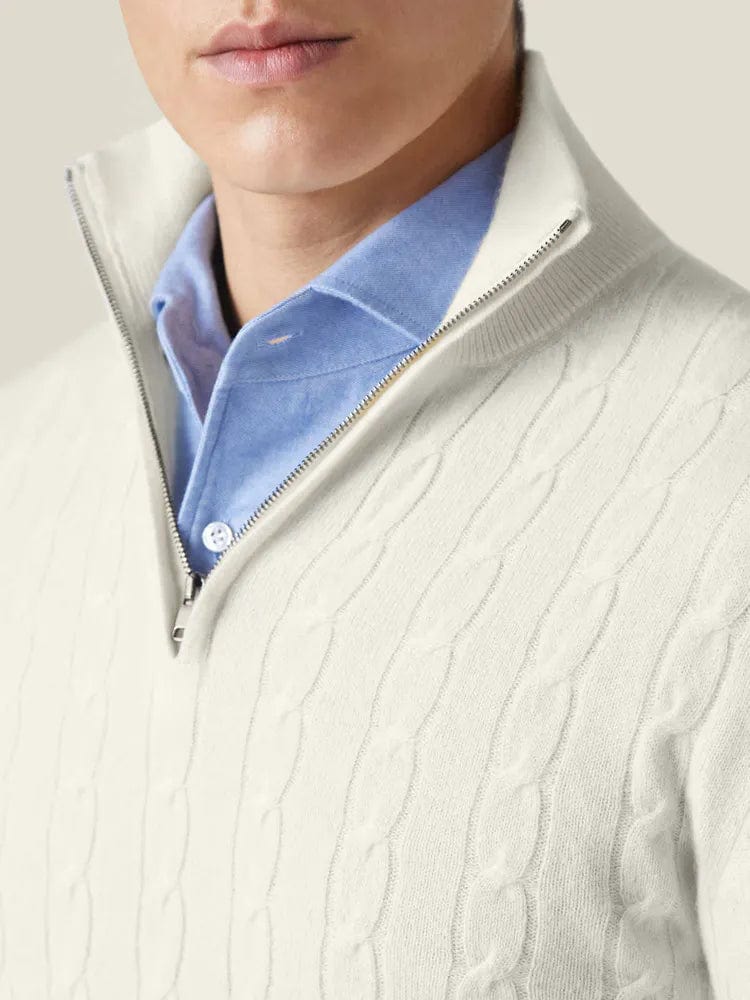 Stylish Half Zip Cable Knit Sweater for Men | Ricardo