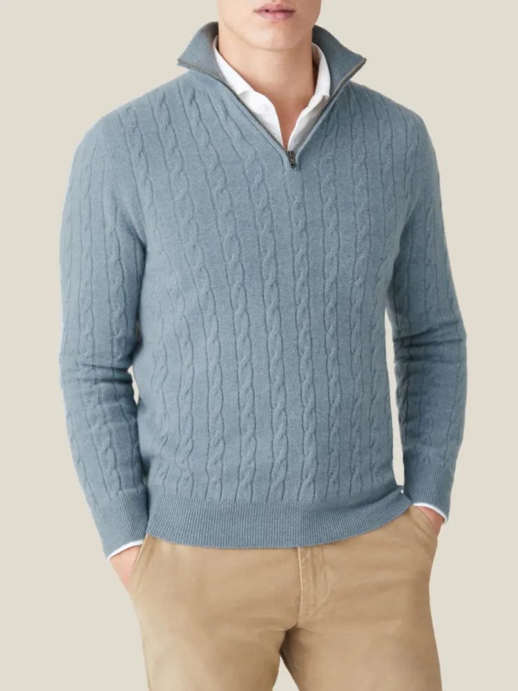 Stylish Half Zip Cable Knit Sweater for Men | Ricardo