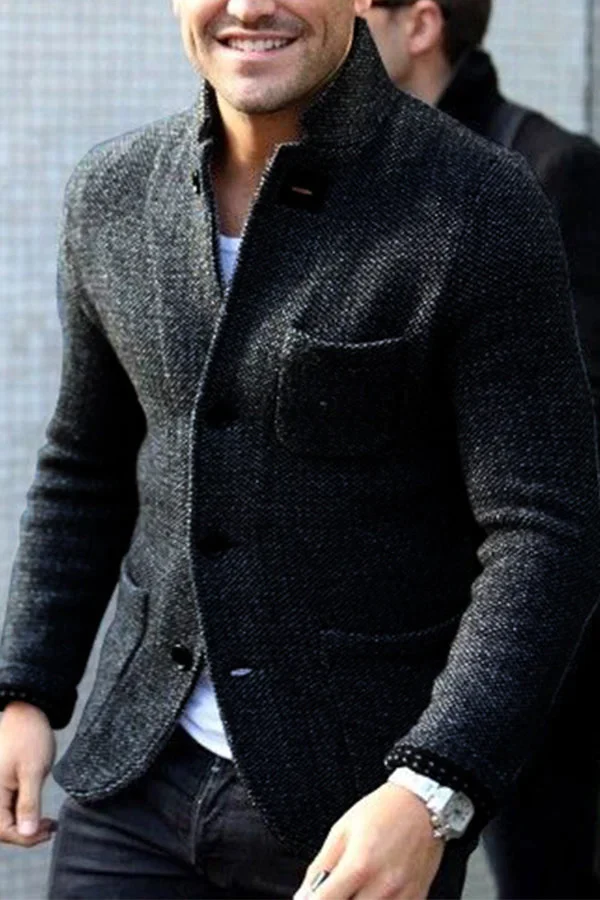 Stylish Wool-Blend Blazer with Button Closure for Men | Scott