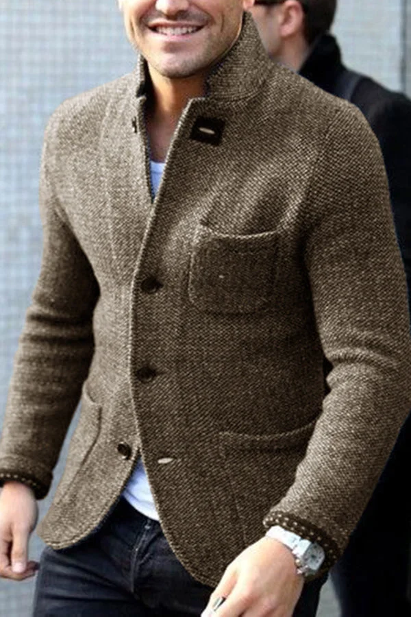 Stylish Wool-Blend Blazer with Button Closure for Men | Scott