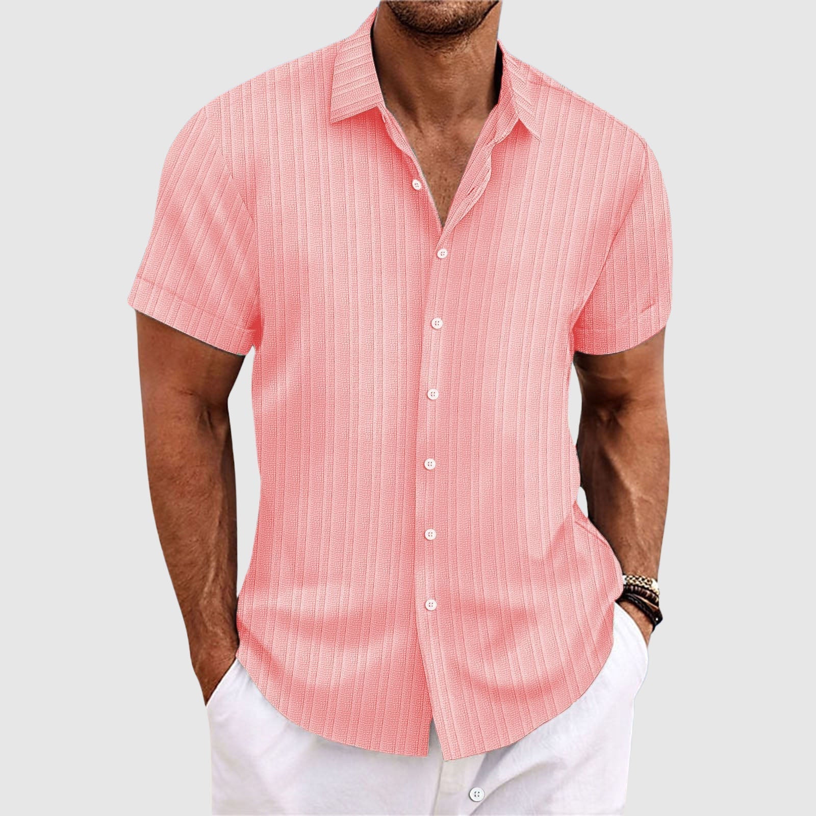 Summit Stripe Shirt Casual Style For Men | Jorven 4