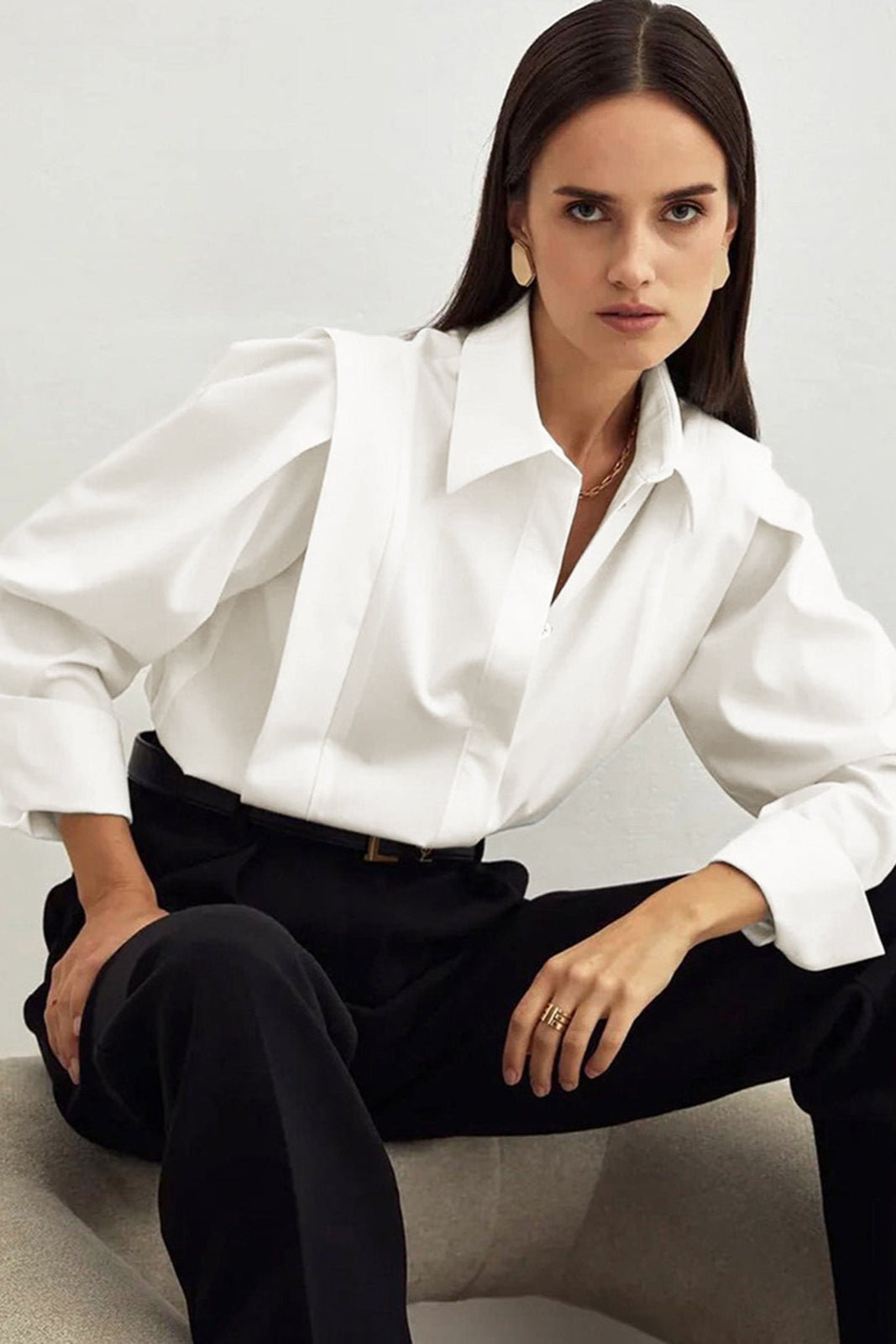 Tailored Button-Down Shirt Chic Style For Women | Jorina 1