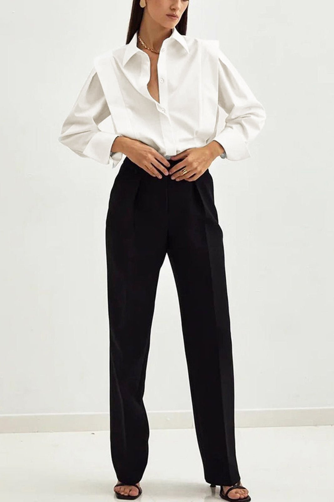 Tailored Button-Down Shirt Chic Style For Women | Jorina 3