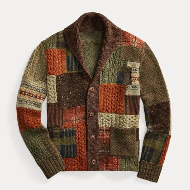 Vintage Patchwork Cardigan For Men | Jorven 0