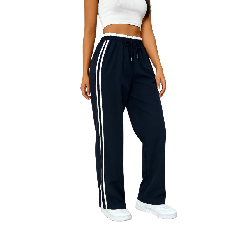 Waverly | Women's Wide Leg Casual Trousers With Stripes 0