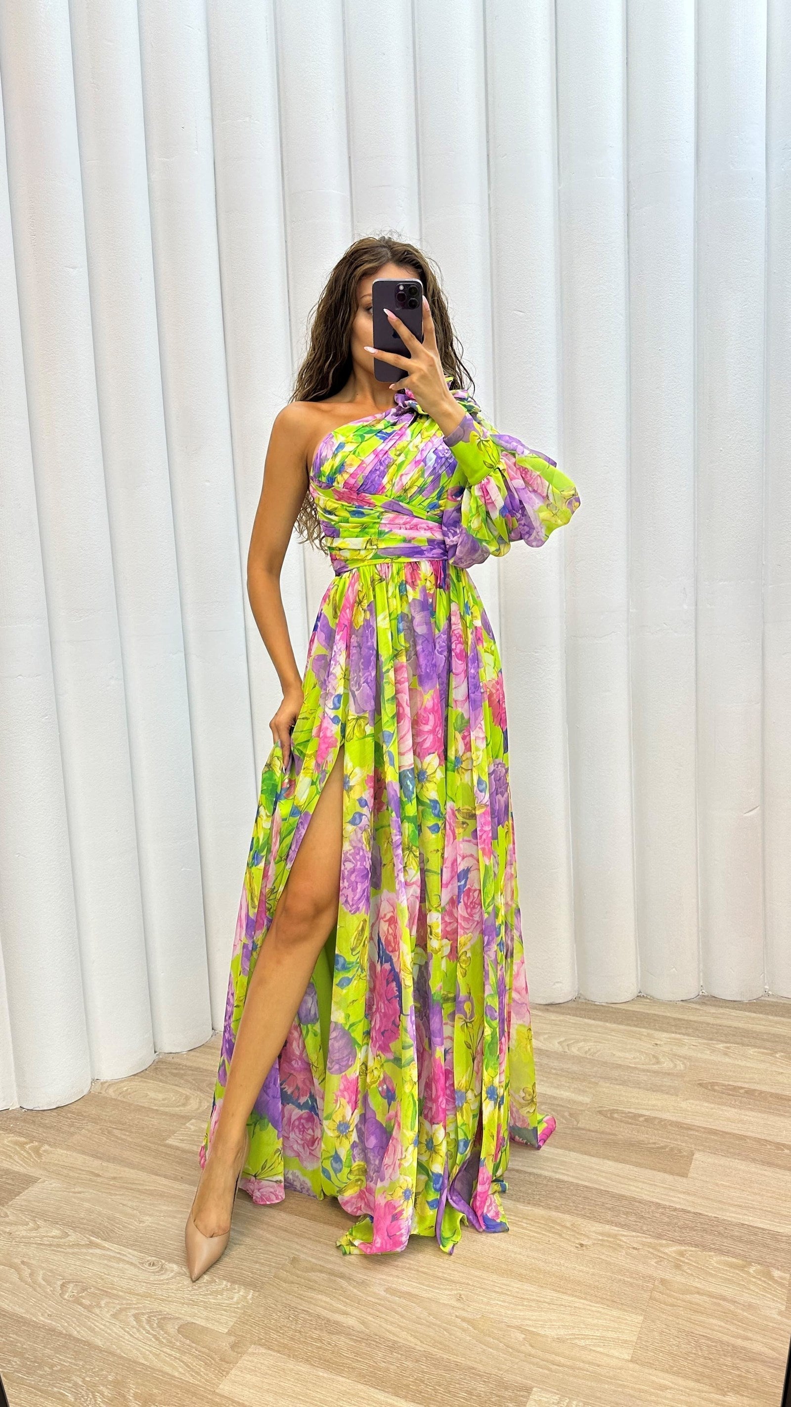 Wistful | One-Shoulder Floral Summer Dress 3