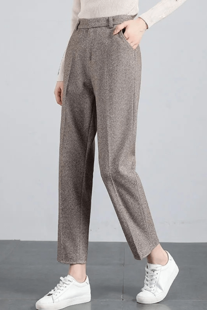 Wool Straight-Leg Trousers For Women | Jentis 3