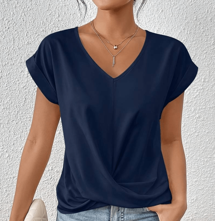 Zelara | Elegant V-Neck Tummy Tucking Top 1