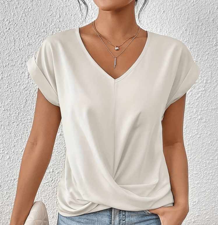 Zelara | Elegant V-Neck Tummy Tucking Top 2