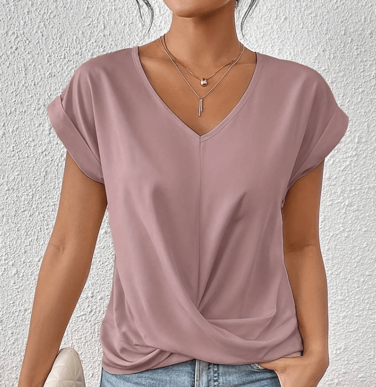 Zelara | Elegant V-Neck Tummy Tucking Top 3
