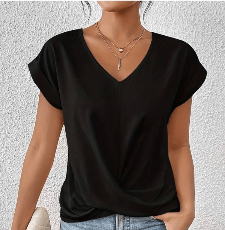 Zelara | Elegant V-Neck Tummy Tucking Top 5