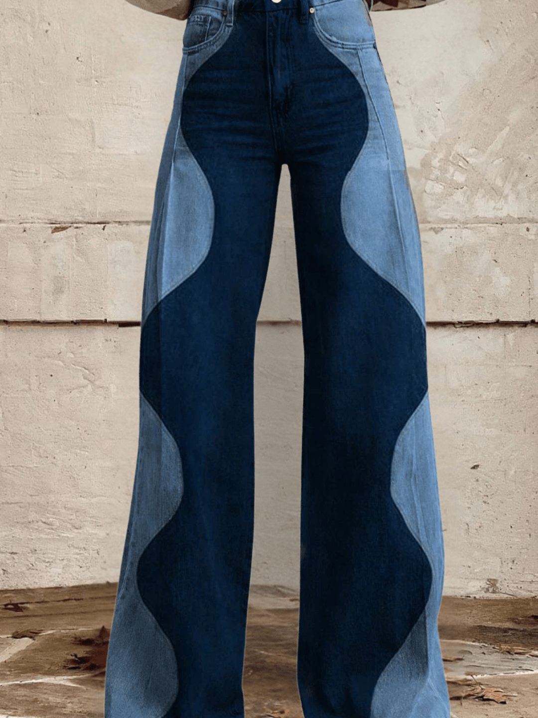 Zelari | High Waisted Floral Wide Leg Jeans 7