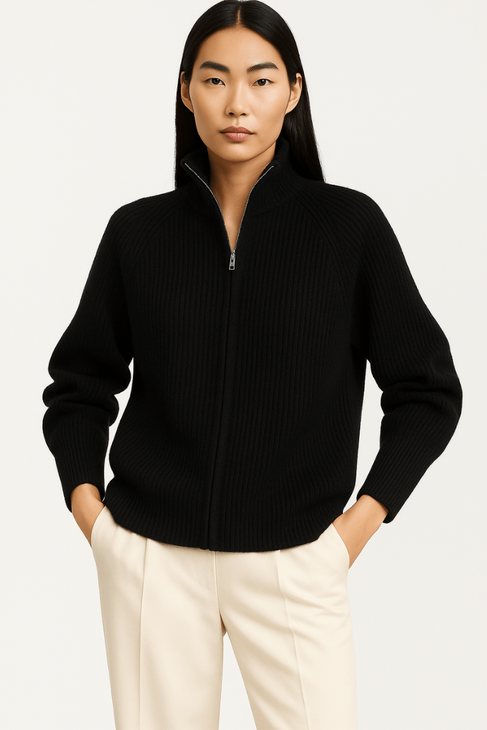 Zip-Up Sweater Tailored Fit For Women | Jorina 10