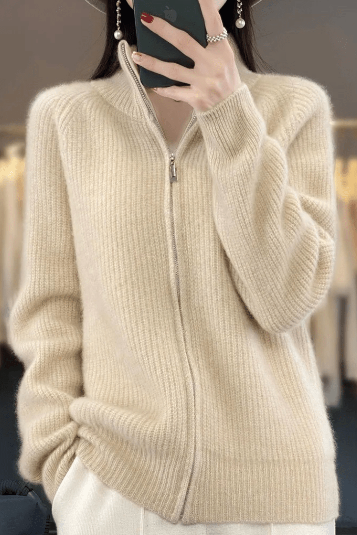 Zip-Up Sweater Tailored Fit For Women | Jorina 6