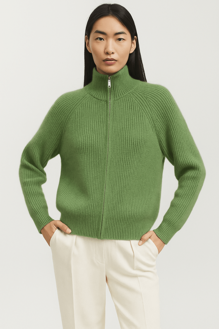 Zip-Up Sweater Tailored Fit For Women | Jorina 7