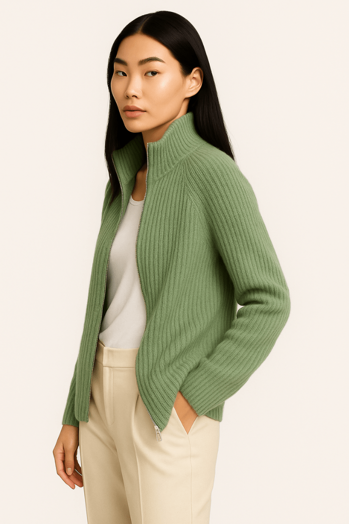 Zip-Up Sweater Tailored Fit For Women | Jorina 8