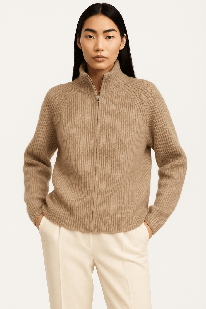 Zip-Up Sweater Tailored Fit For Women | Jorina 9